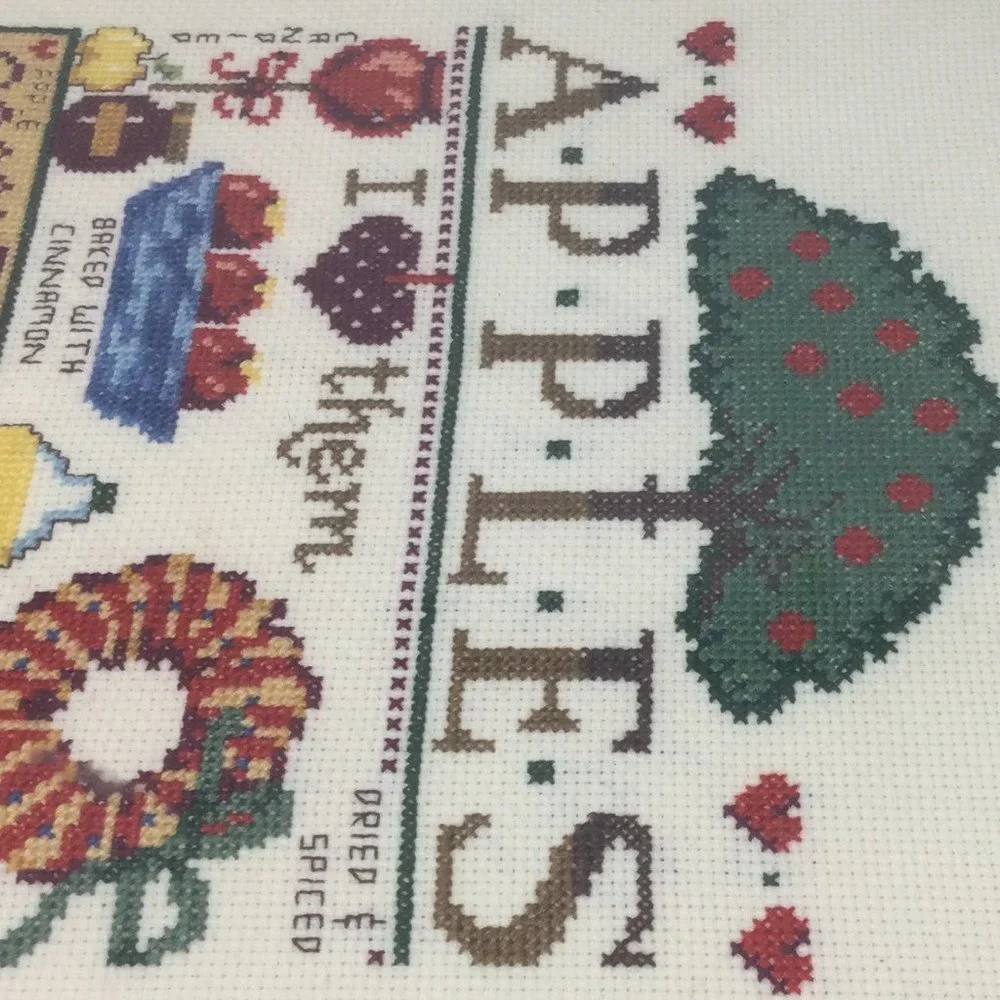 Custom Needlepoint Apple Theme Wall Art
